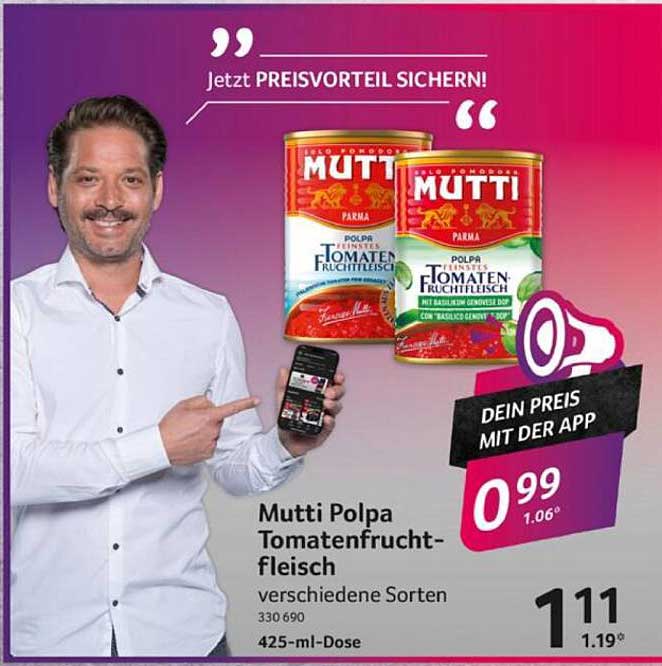 Mutti Polpa Tomatenfruchtfleisch verschiedene Sorten