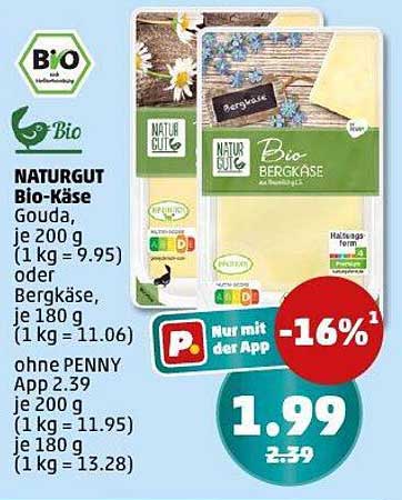 NATURGUT Bio-Käse - Bergkäse und Gouda im Angebot