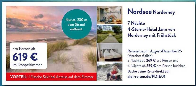 Nordsee Norderney: 7 Nächte im 4-Sterne-Hotel Jann mit Frühstück