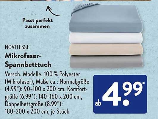 NOVITESSE Mikrofaser-Spannbettuch