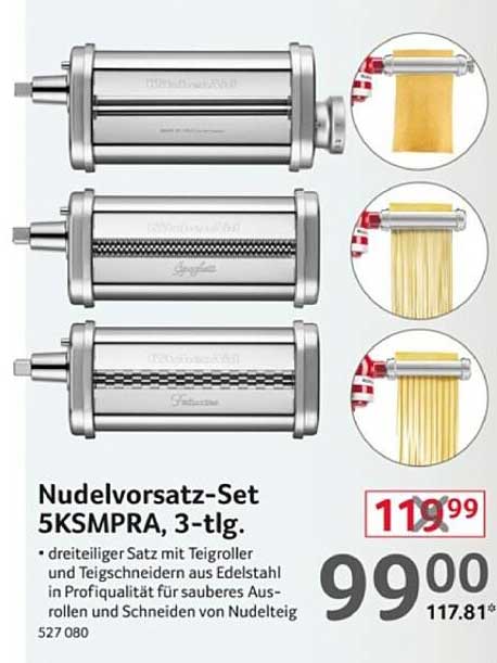 Nudeln wie vom Italiener - Nudelvorsatz-Set 5KSM PRA, 3-tlg.