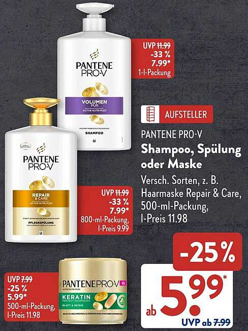 PANTENE PRO-V Shampoo, Spülung oder Maske