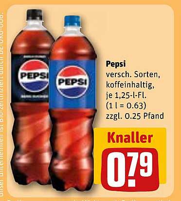 Pepsi 1,25-Liter-Flasche - Verschiedene Sorten