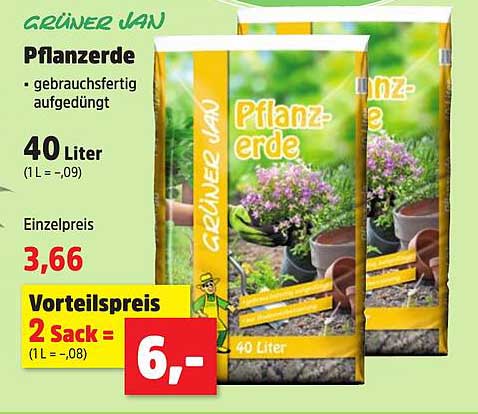 Pflanzerde – gebrauchsfertig aufgedüngt, 40 Liter
