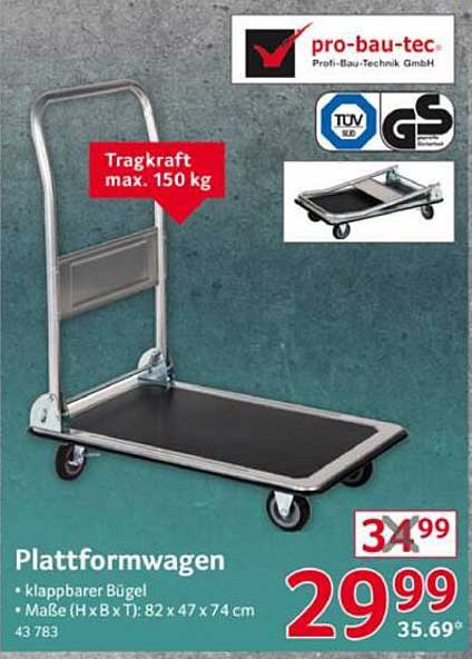 Plattformwagen mit klappbarem Bügel und hoher Tragkraft