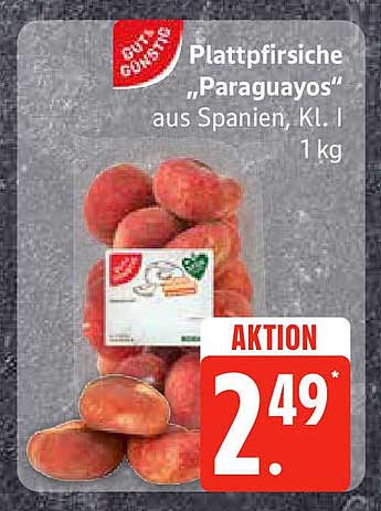 Plattpfirsiche „Paraguayos“ aus Spanien, Kl. I - 1 kg