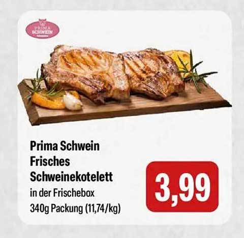 Prima Schwein Frisches Schweinekotelett in der Frischebox
