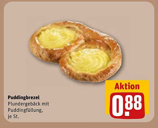 Puddingbrezel - Plundergebäck mit Puddingfüllung, je St.