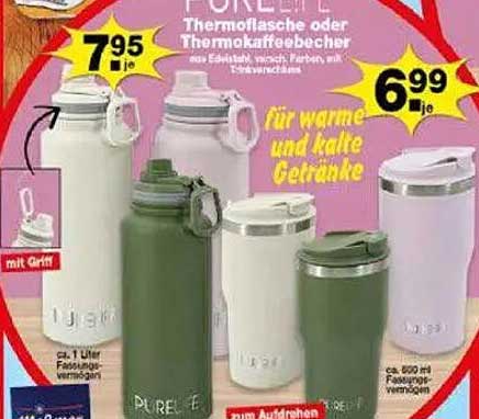 PURE LIFETM Thermoflasche oder Thermokaffeebecher