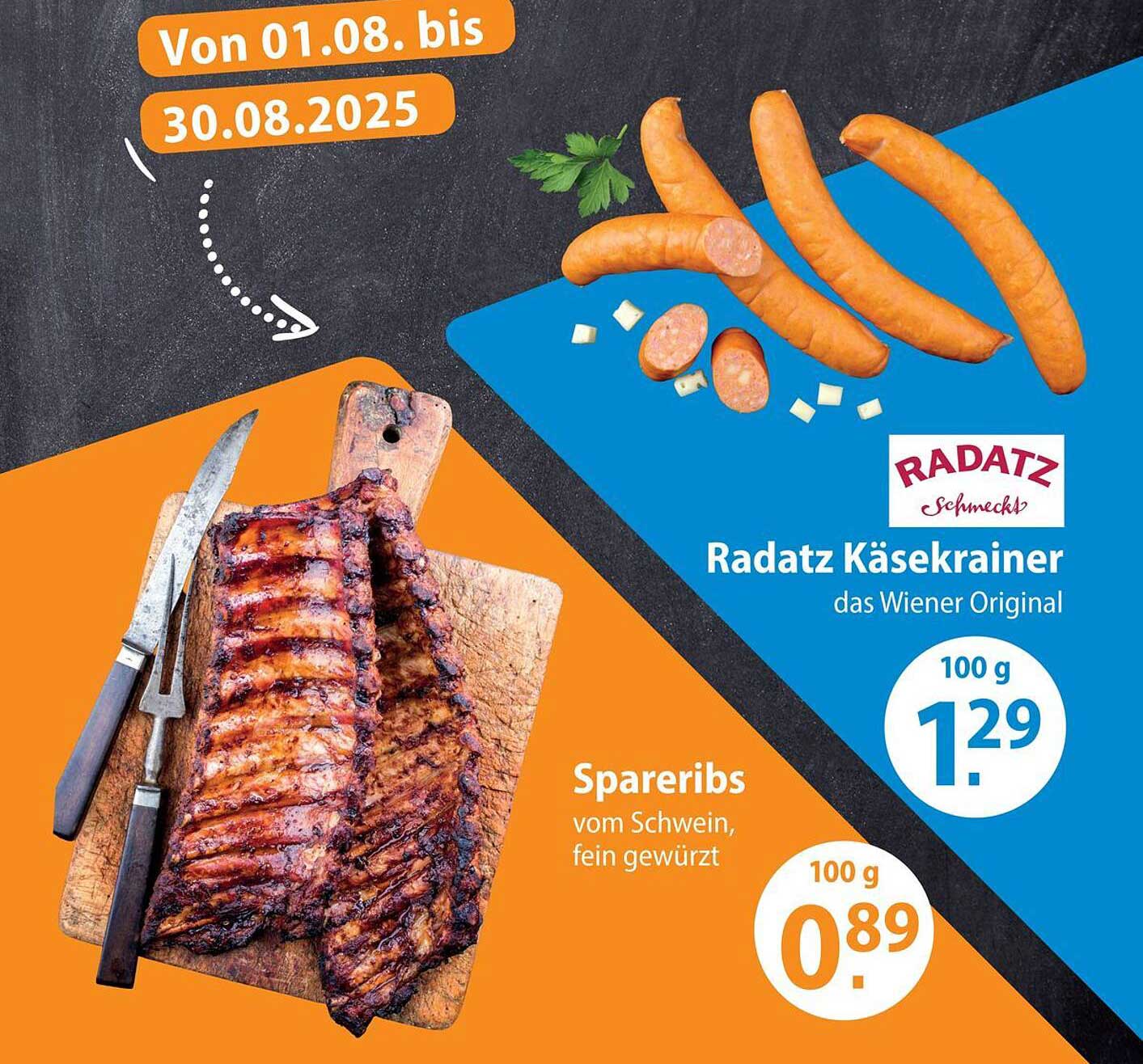 Radatz Käsekrainer und Spareribs - die Kulinarische Versuchung