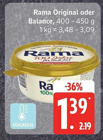 Rama Original oder Balance, 400 - 450 g