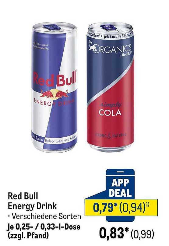 Red Bull Energy Drink - Verschiedene Sorten