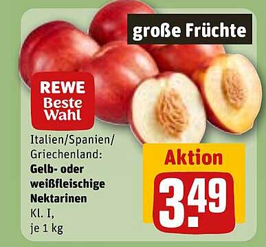 REWE Beste Wahl: Gelb- oder weißfleischige Nektarinen, Kl. I, je 1 kg