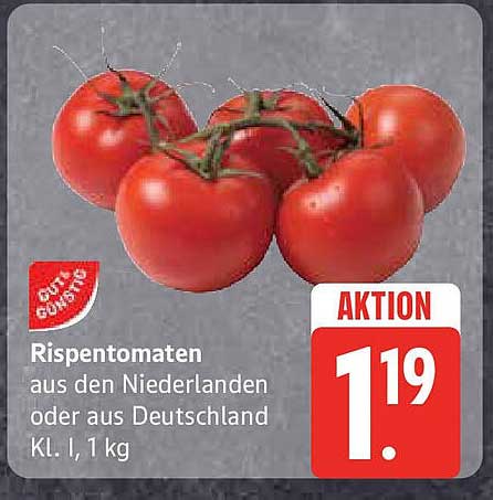 RispenTomaten aus den Niederlanden oder aus Deutschland Kl. I, 1 kg