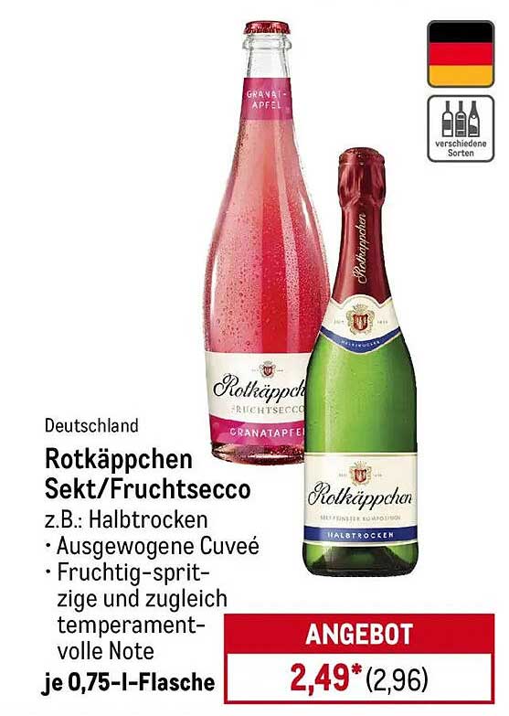 Rotkäppchen Sekt/Fruchtsecco je 0,75-l-Flasche