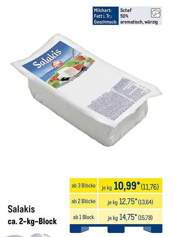 Salakis Schafskäse ca. 2-kg-Block
