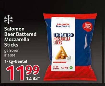 Salomon Beer Battered Mozzarella Sticks 1-kg-Beutel