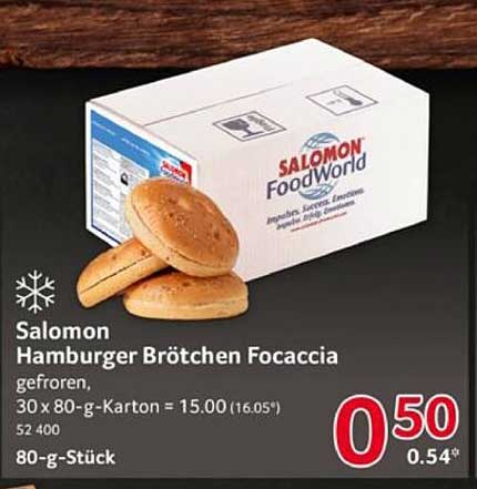 Salomon Hamburger Brötchen Focaccia - 30 Stück