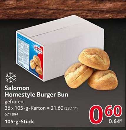 Salomon Homestyle Burger Bun
