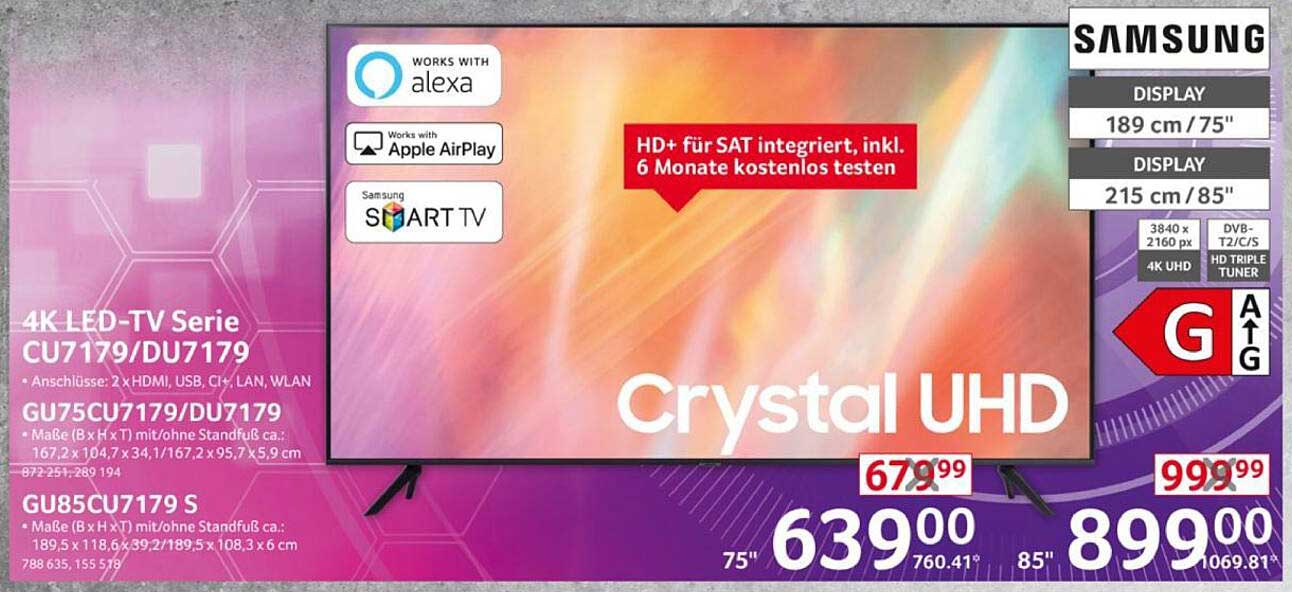 Samsung 4K LED-TV Serie CU7179/DU7179 – Crystal UHD