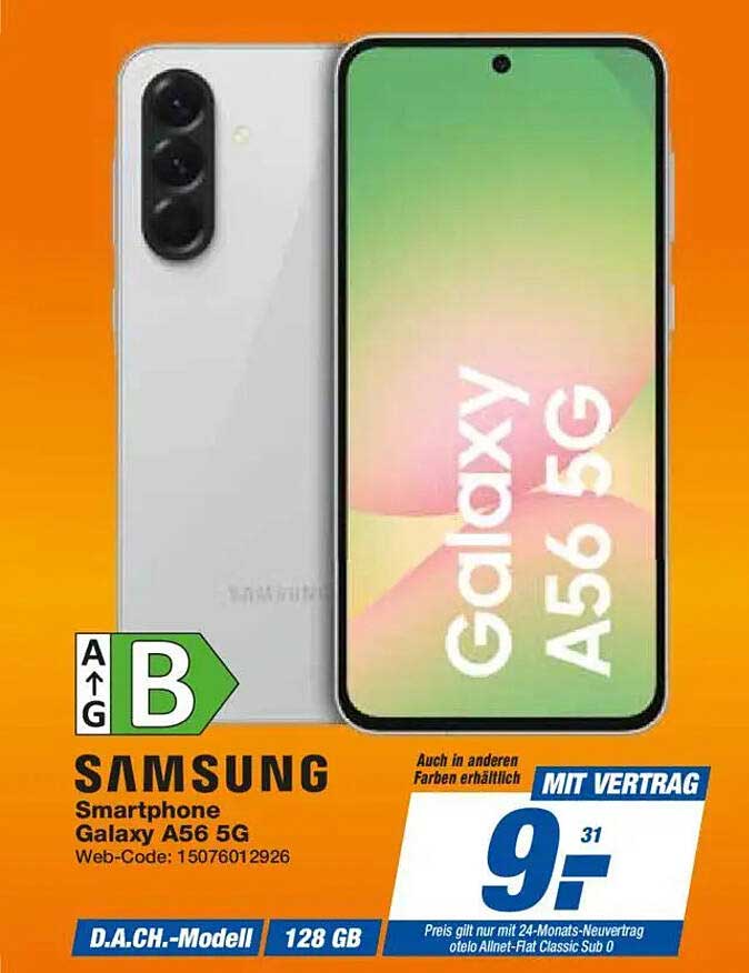 Samsung Smartphone Galaxy A56 5G D.A.CH.-Modell 128 GB