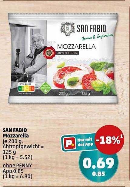 SAN FABIO Mozzarella 200 g