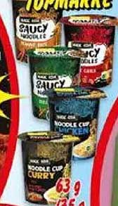 Saucy Noodles und Noodle Cups in verschiedenen Sorten