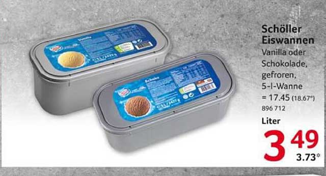 Schöller Eiswannen - Vanilla oder Schokolade, gefroren, 5-l-Wanne