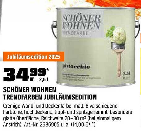 SCHÖNER WOHNEN Trendfarben Jubiläumsedition