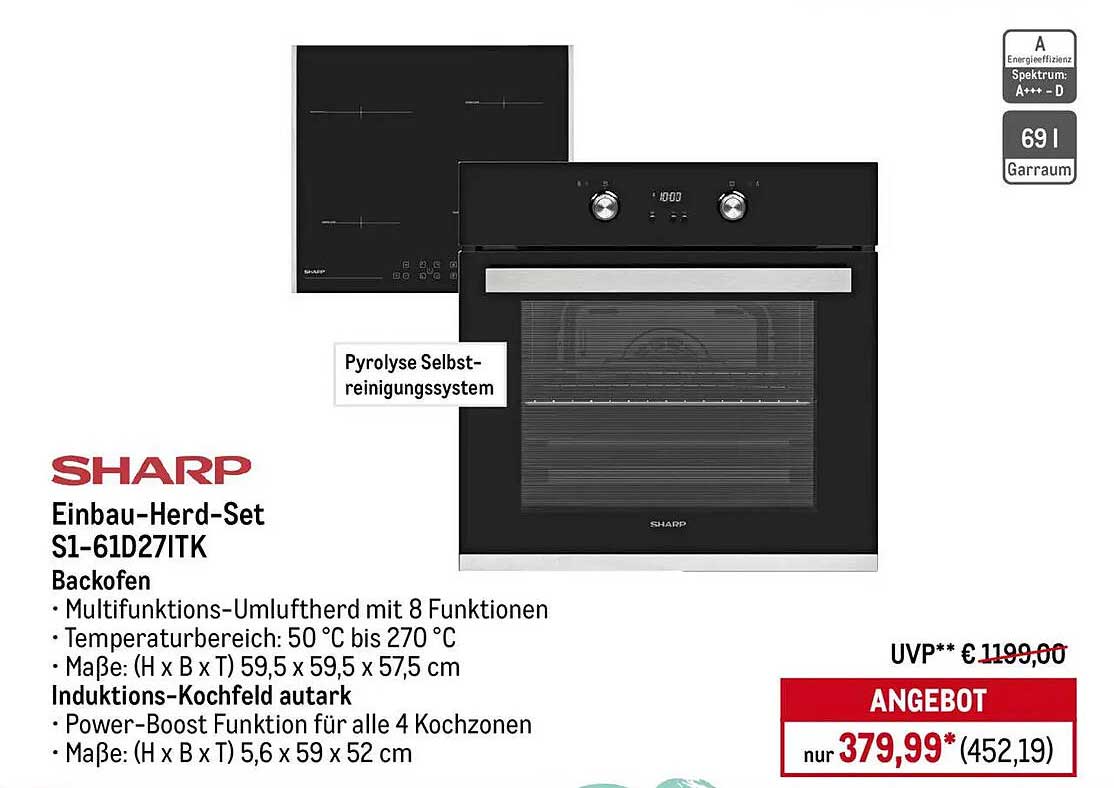 Sharp Einbau-Herd-Set S1-61D27ITK