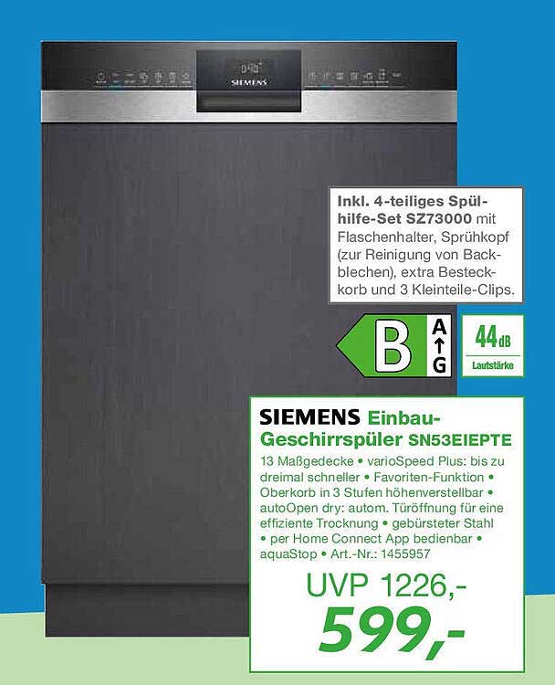 SIEMENS Einbau-Geschirrspüler SN53EIEPTE
