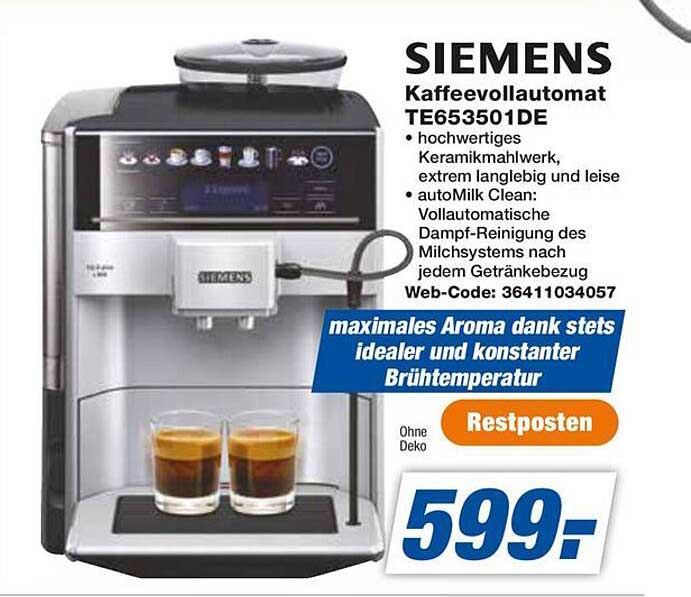 SIEMENS Kaffeevollautomat TE653501DE
