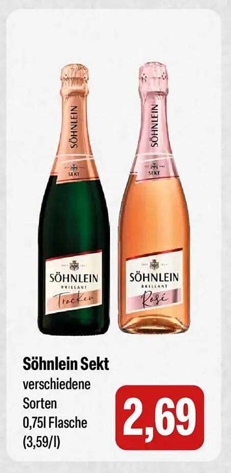 Söhnlein Sekt verschiedene Sorten 0,75l Flasche