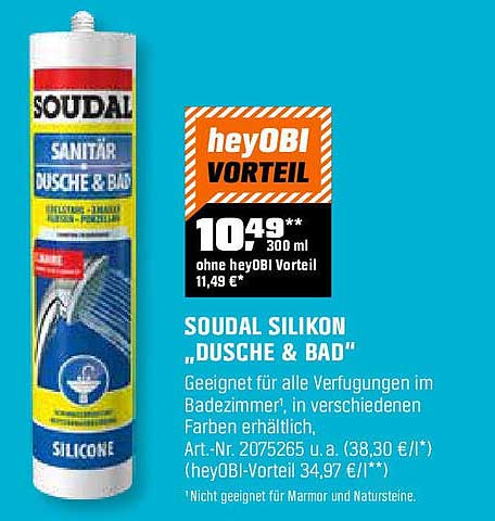 Soudal Silikon „Dusche & Bad“ 300 ml