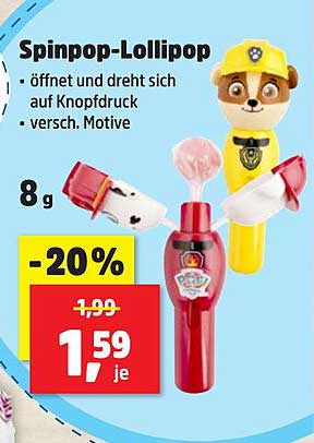 Spinpop-Lollipop - Öffnet und dreht sich auf Knopfdruck