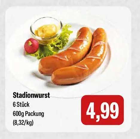 Stadionwurst 6 Stück - 600g Packung