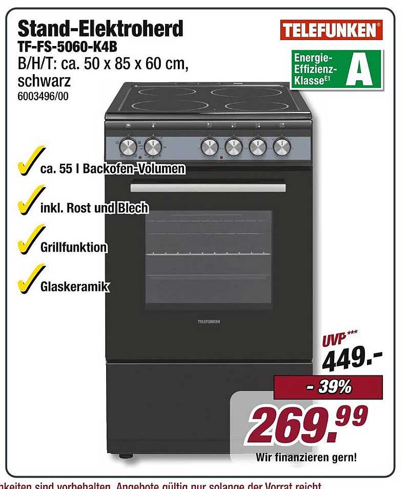 Stand-Elektroherd TF-FS-5060-K4B