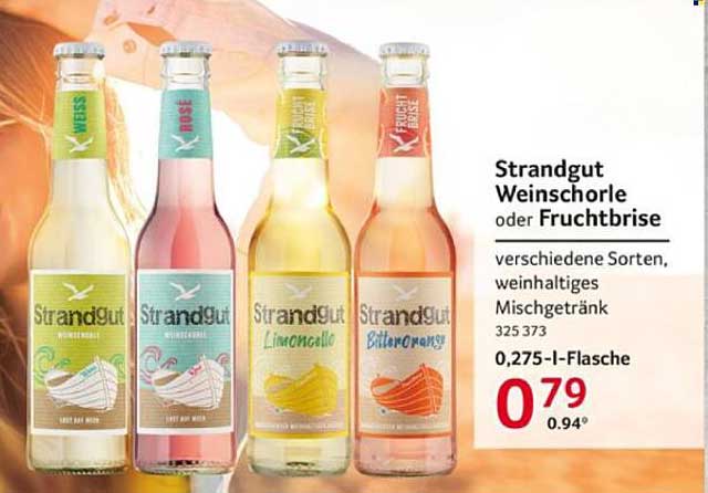 StrandGut Weinschorle oder Fruchtbrise - verschiedene Sorten