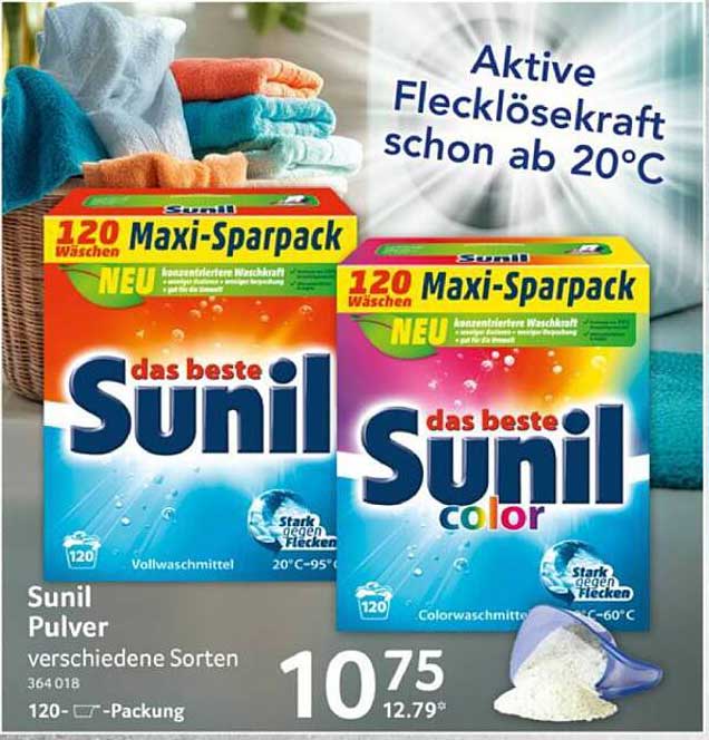 Sunil Pulver 120-Waschungen Maxi-Sparpack