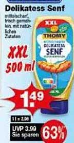 Thomy Delikatess Senf XXL 500 ml