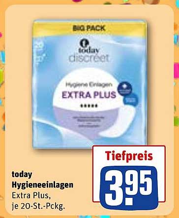 today Hygieneeinlagen Extra Plus, je 20-St.-Pckg.
