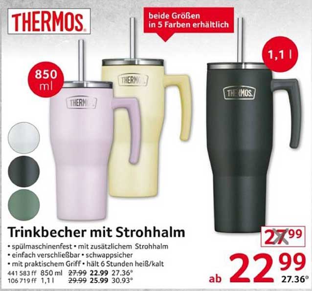Trinkbecher mit Strohhalm von THERMOS