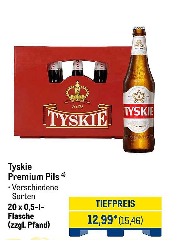 Tyskie Premium Pils – 20 x 0,5 l-Flasche