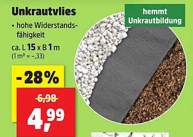 Unkrautvlies - hohe Widerstandsfähigkeit
