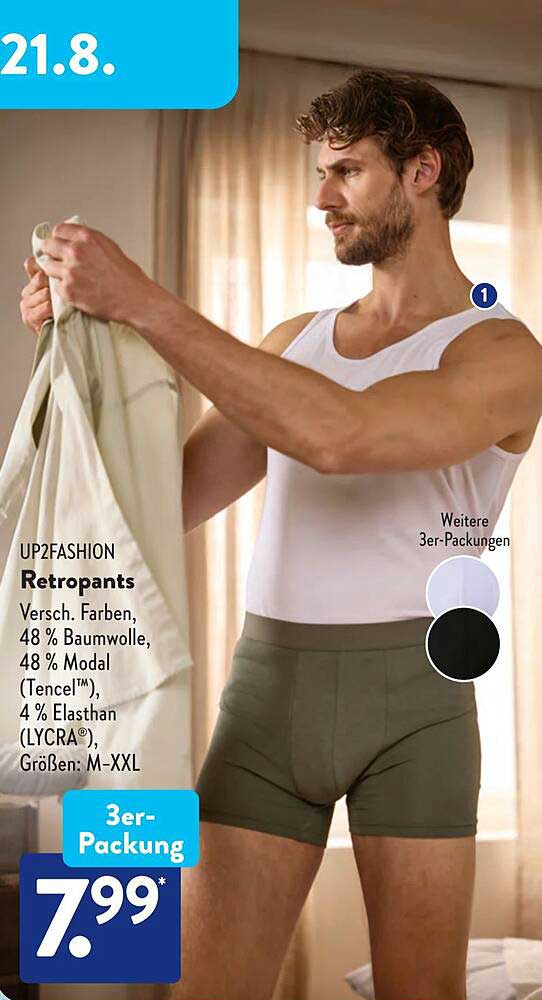 UP2FASHION Retropants 3er-Pack in verschiedenen Farben