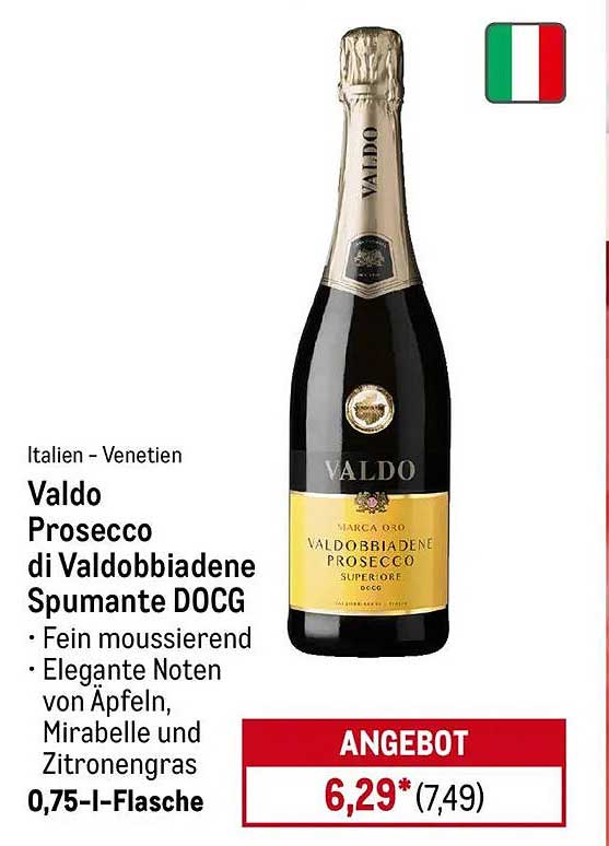 Valdo Prosecco di Valdobbiadene Spumante DOCG 0,75-L-Flasche