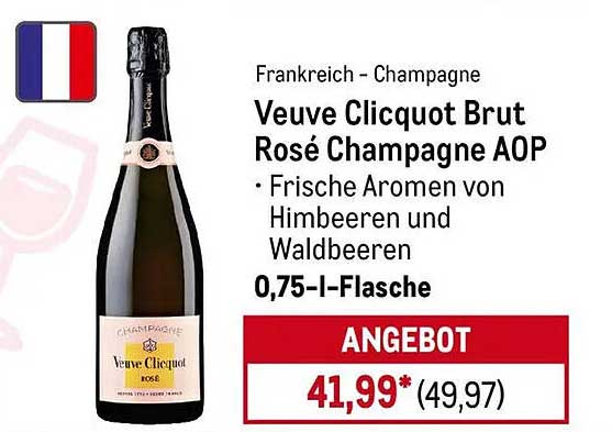 Veuve Clicquot Brut Rosé Champagner AOP - 0,75 l Flasche