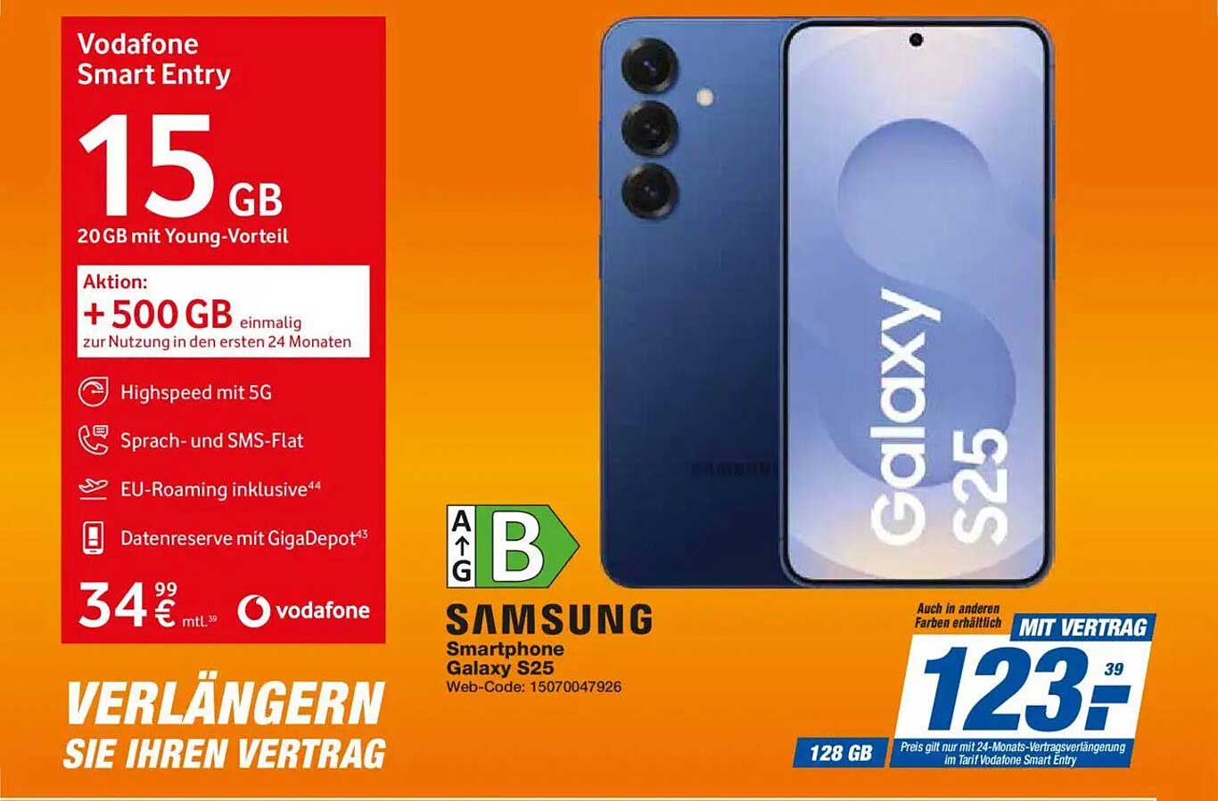 Vodafone Smart Entry mit Samsung Galaxy S25