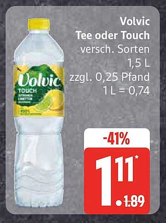 Volvic Tee oder Touch 1,5 L - Jetzt zum Sonderpreis!