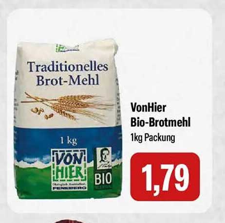 VonHier Bio-Brotmehl 1kg Packung